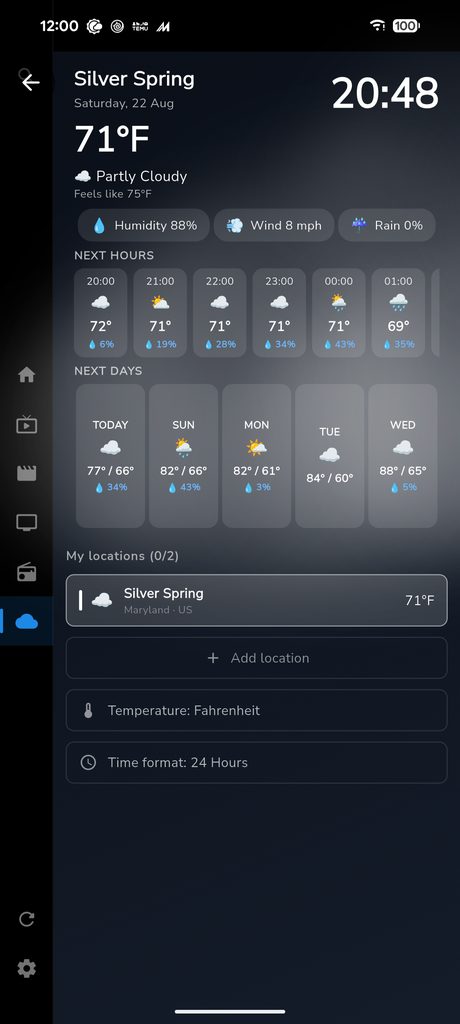 AXOM Player weather on Android
